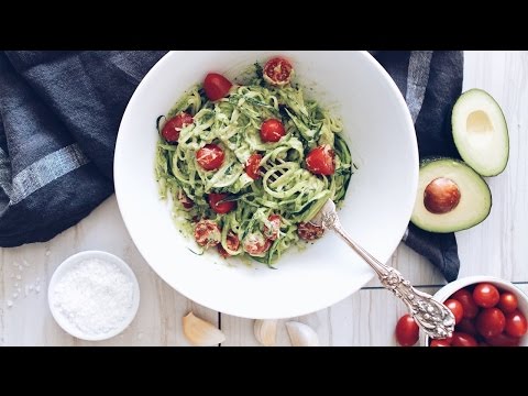 Zucchini Pasta with Avocado Pesto