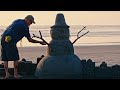 30 MINUTE SNOWMAN SAND SCULPTURE SET TO HOLIDAY REGGAE MUSIC