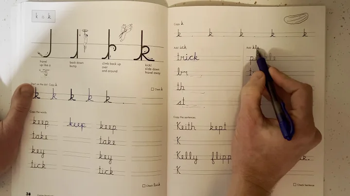 Cursive - pages 38-39 - lowercase k