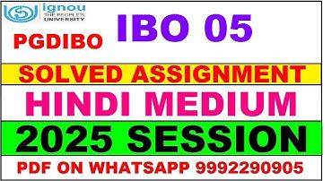 IBO 05 (PGDIBO) solved assignment 2025 in Hindi || IBO 05 solved assignment 2025 || ignou IBO05 2025