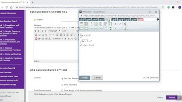 Math Editor in Blackboard