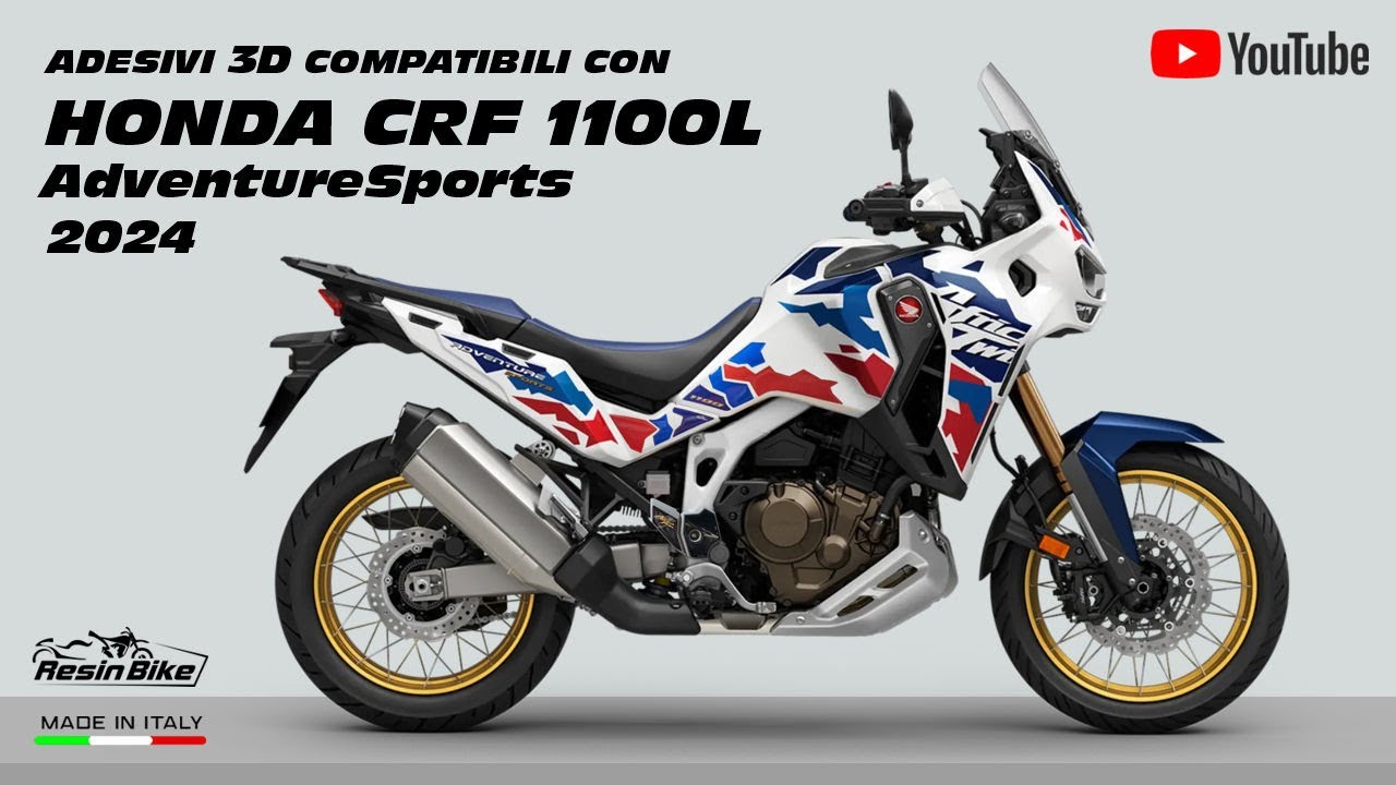 Resin Bike Aufkleber Motorrad Kompatibel Mit Honda Africa Twin 1100 Adventure 2024. Motorrad-Fersenschützer vor Stößen und Kratzern. Klebstoff Harz Aufkleber Set - Stickers Made in Italy