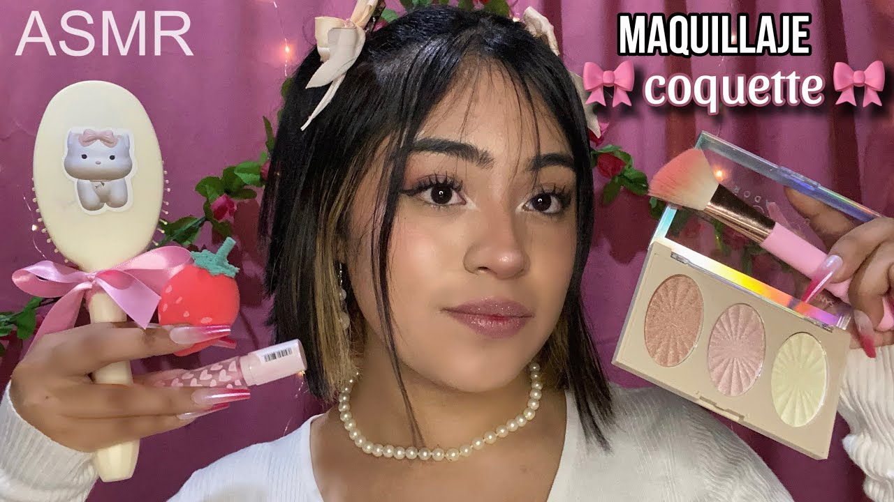 ASMR te hago un maquillaje coquette 🎀💗 roleplay