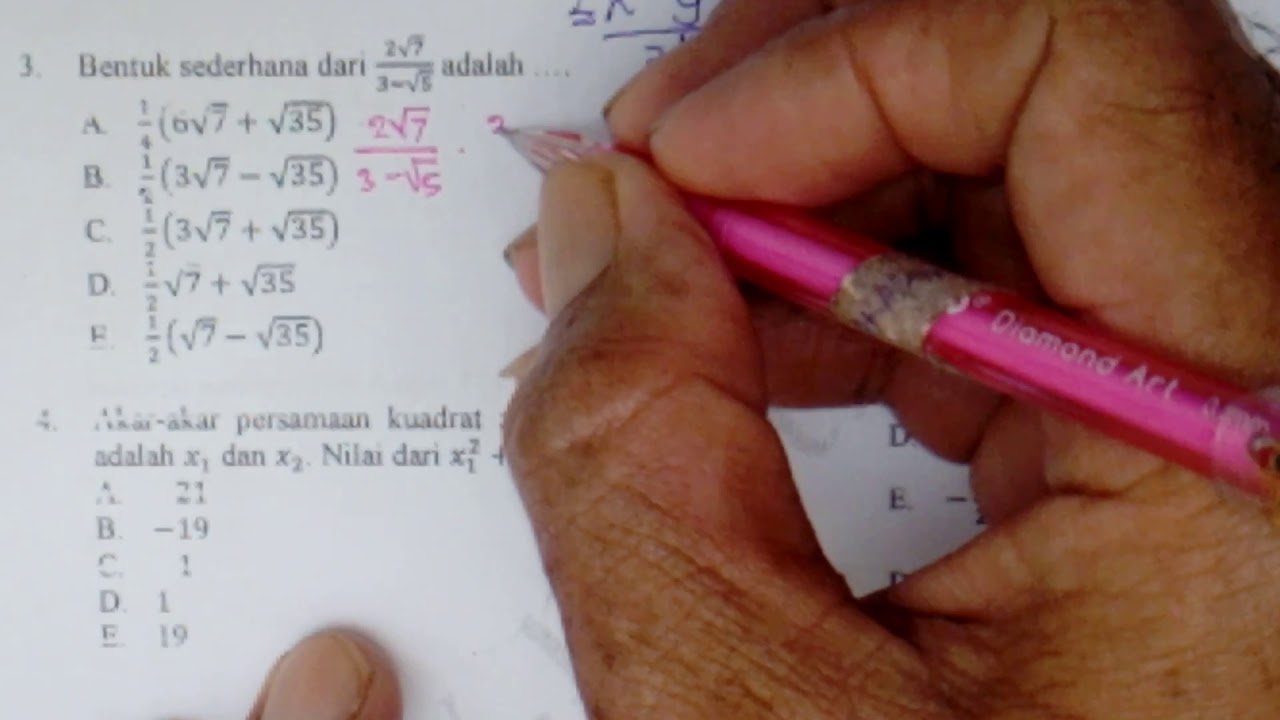 Pembahasan Soal Un Matematika Smk 2018 No 3 Youtube