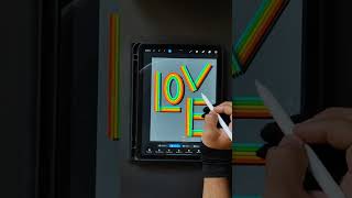 how to draw with Multiline brush in PROCREATE. (#shorts #procreate)