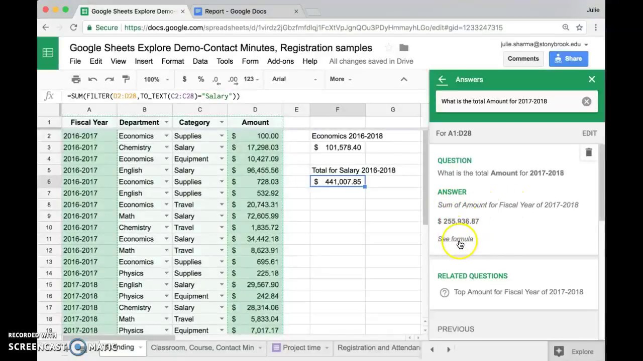 Ask Simple Questions in Google Sheets Explore to Learn about Your Data