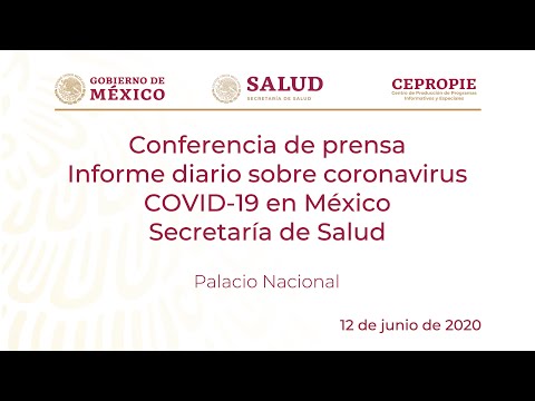 Informe diario sobre coronavirus COVID-19 en México. Secretaría de Salud. Viernes 12 de junio, 2020