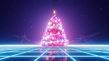 NEON CHIRSTMAS TREE BACKGROUND LOOP. Xmas VJ Loop. Christmas Tree (No Sound)
