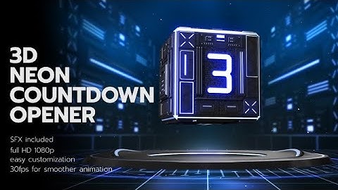 3D Neon Countdown Opener After Effects Templates