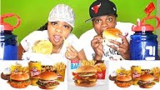 QUADRUPLE BURGER CHALLENGE! MUKBANG