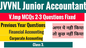 RVUNL/JVVNL junior accountant MCQs || MCQS for JVVNL JUNIOR ACCOUNTANT Questions Expected