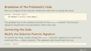 Fixing the Uncaught TypeError: n.item is undefined Error in JavaScript Autocomplete