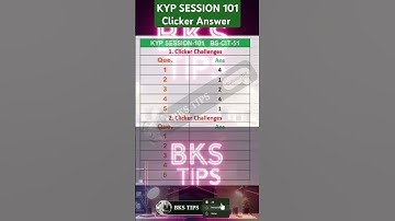 KYP SESSION 101 Clicker Answer | Session 101 clicker answer | #bkstips  #shorts
