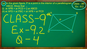 Class 9th , Ex - 9.2 Qno - 4 ( Areas of Parallelograms and Triangles ) CBSE NCERT