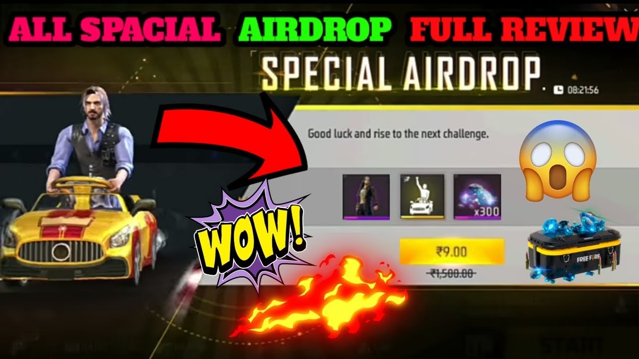 Fire Airdrop Upcoming all Special Airdrops review Free Fire | 9₹ rupees Special ...