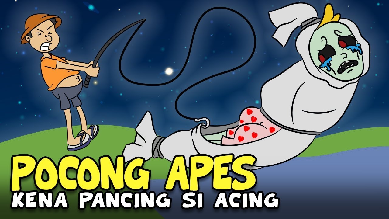 Kartun Lucu Mancing Terbaru Pocong Apes Kena Pancing