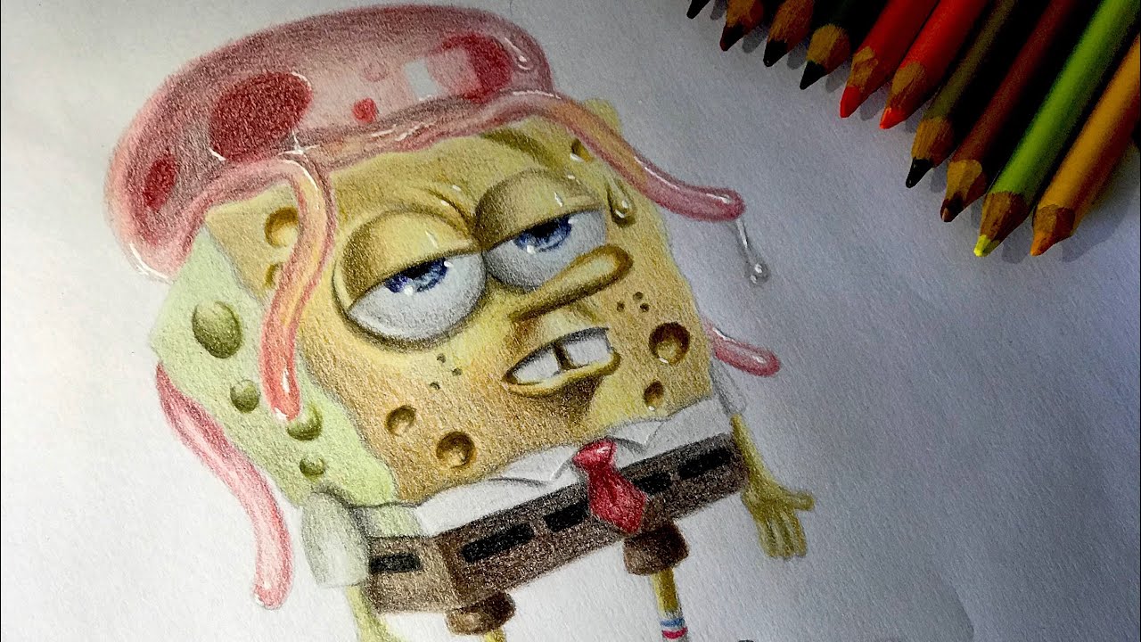 DIBUJANDO A BOB ESPONJA REALISTA 2020/ how to draw realistic spongebob