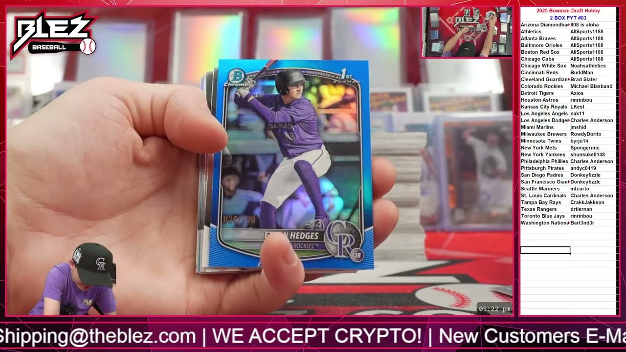 2025 Bowman Draft Hobby 2 BOX BREAK Pick Your Team #03