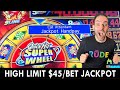 HIGH LIMIT 💰 Quick Hit Super Wheel $45 Bet JACKPOT!!