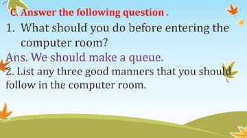 COMPUTER || CLASS 2 || MANNERS IN COMPUTER LAB