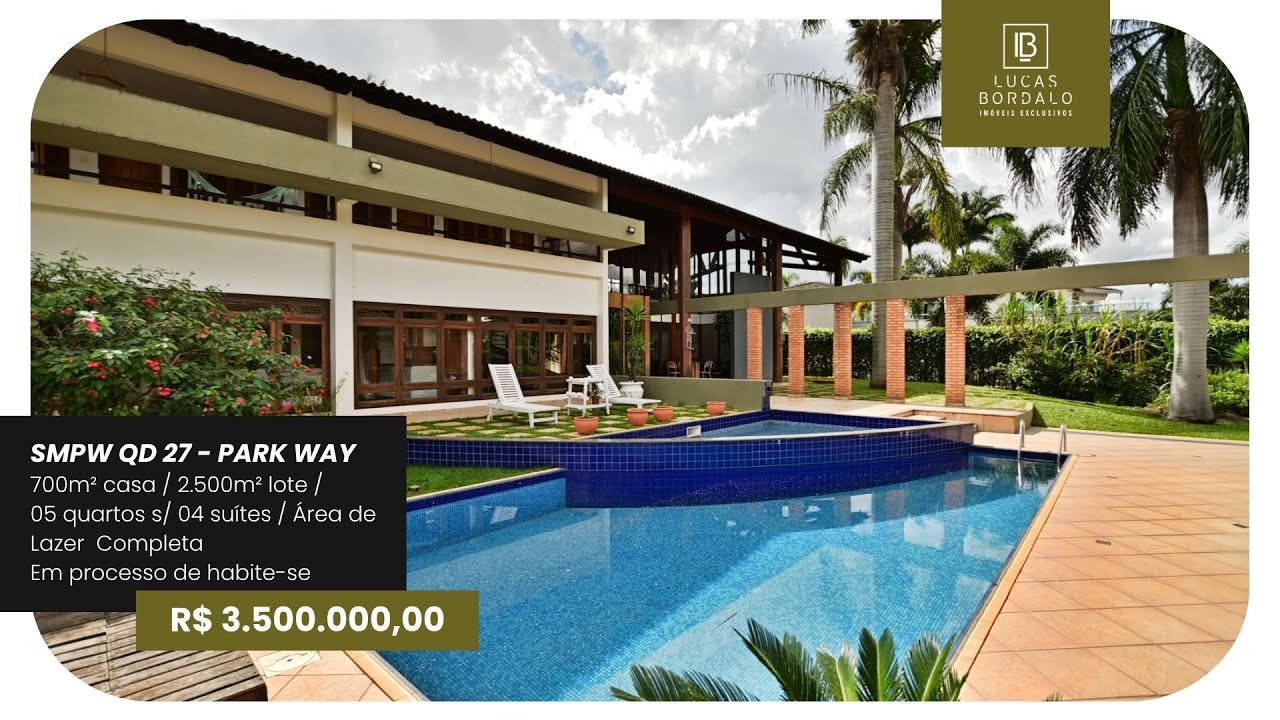 SMPW Quadra 27 - 700m² casa, 5.000m² lote, 05 quartos, 04 suítes, Lazer Completa - R$ 3.500.000,00