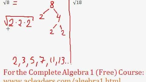 (Algebra 1) Radicals - Simplifying Square Roots #1