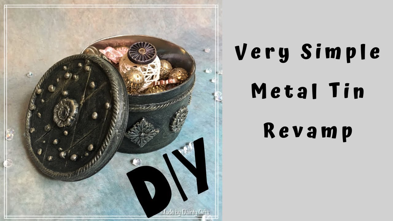 Old Biscuit Tin Diy Revamp How To Decorate Metal Tins