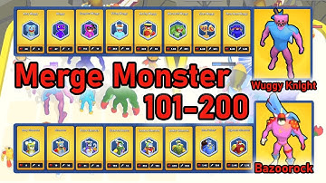 Wuggy King, Wuggy Knight, Bazoorock in Merge Monster Game All Levels 101-200 Gameplay Walkthrough