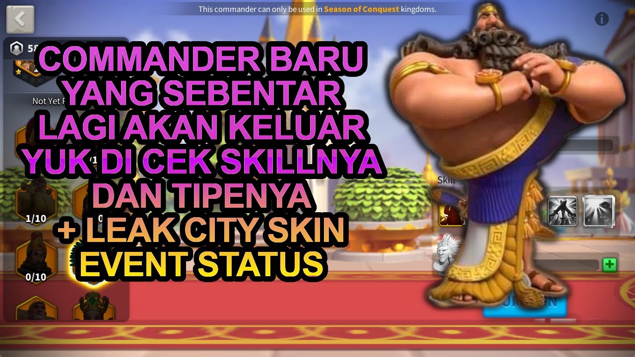 COMMANDER BARU ARCHER NUKER?STATUS EVENT CITY SKIN di rise of kingdoms ...