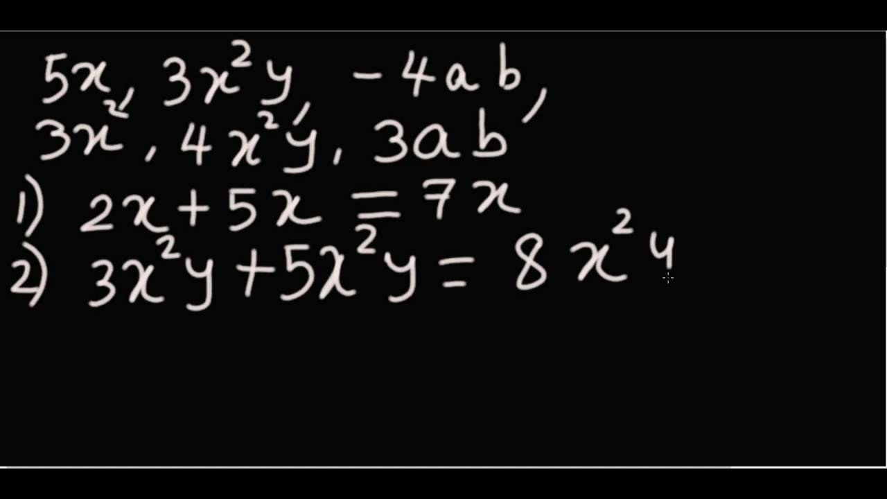 Adding and Subtracting monomials - YouTube