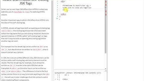 REACT: Learn About Self Closing JSX Tags (6)
