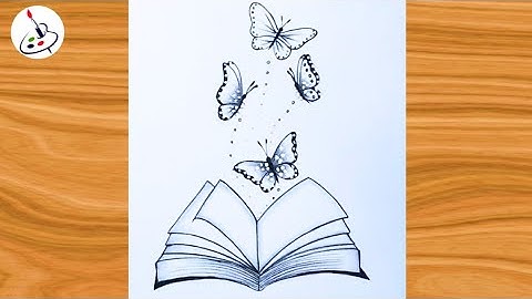 Drawing of an Open Book with Butterflies||Pencil Sketch||Easy Drawing ideas for Beginners