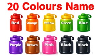 20 Colours Name English and Hindi | Preschool Color Learning 🎨👶 JOJO WALA COLOUR