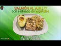 Salmón al ajillo con salteado de vegetales. La receta más fácil de hacer, exquisita y saludable