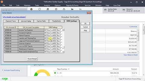 Sage 50 US (Peachtree) - Preparing for 1099s with the 1099 Vendor Report