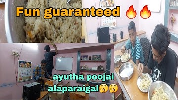 Ayutha pooja alaparaigal🥳🥳🥳| Students cleaning class room fun🥱🥱🥱