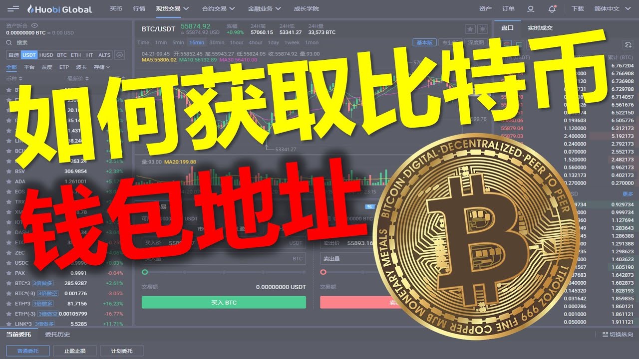 [195]如何获取比特币BTC钱包地址│火币网│比特币BTC交易│火币帐号注册与设置