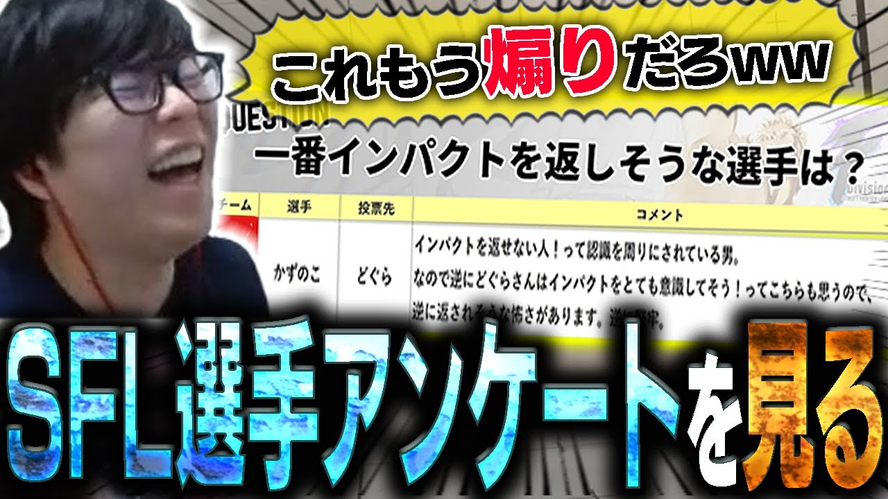 SFL選手アンケートを見ていったら予想の10倍面白かった【スト6・カワノ】