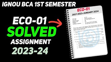 ECO-01 Solved Assignment 2023-24 (July-January) || IGNOU BCA 1st Semester
