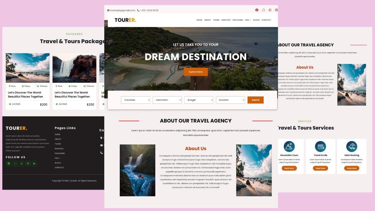 Make A Responsive Tour & Travel Website Using HTML/CSS/BOOTSTRAP ...
