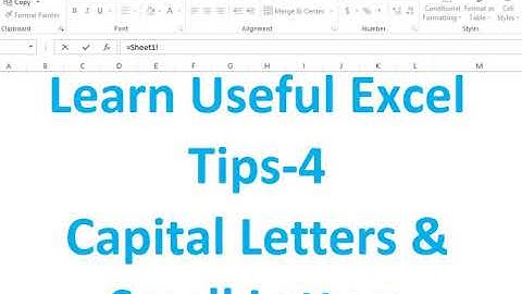 How to convert Capital letters into Small letters in Excel/ Lower and proper function
