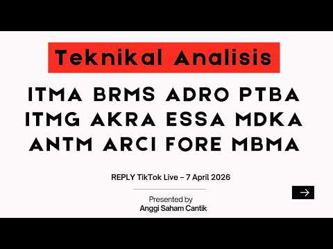 Belajar Teknikal Analisis Yuk! Contoh Saham ITMA BRMS ADRO PTBA ITMG AKRA ESSA MDKA ANTM ARCI FORE M