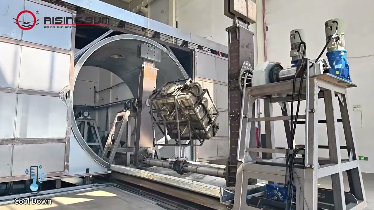 Rising Sun Rotomolding shuttle rotomolding machine CS 4500 test