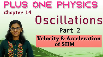 Oscillation// Plus One Physics//Part 2 Velocity & Acceleration of SHM// Chapter14// Malayalam