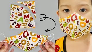 EASY! Fast and Easy Way to Make Kids Size Face Mask | 3 Layers