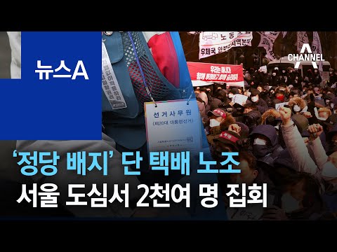 ‘정당 배지’ 단 택배 노조…서울 도심서 2천여 명 집회 | 뉴스A