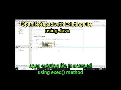 How to open notepad in java | Open Notepad with Existing File in Java # ...