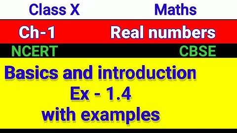 Ex 1.4 Basics and introduction with exampes , Class 10 Maths || Ncert || CBSE