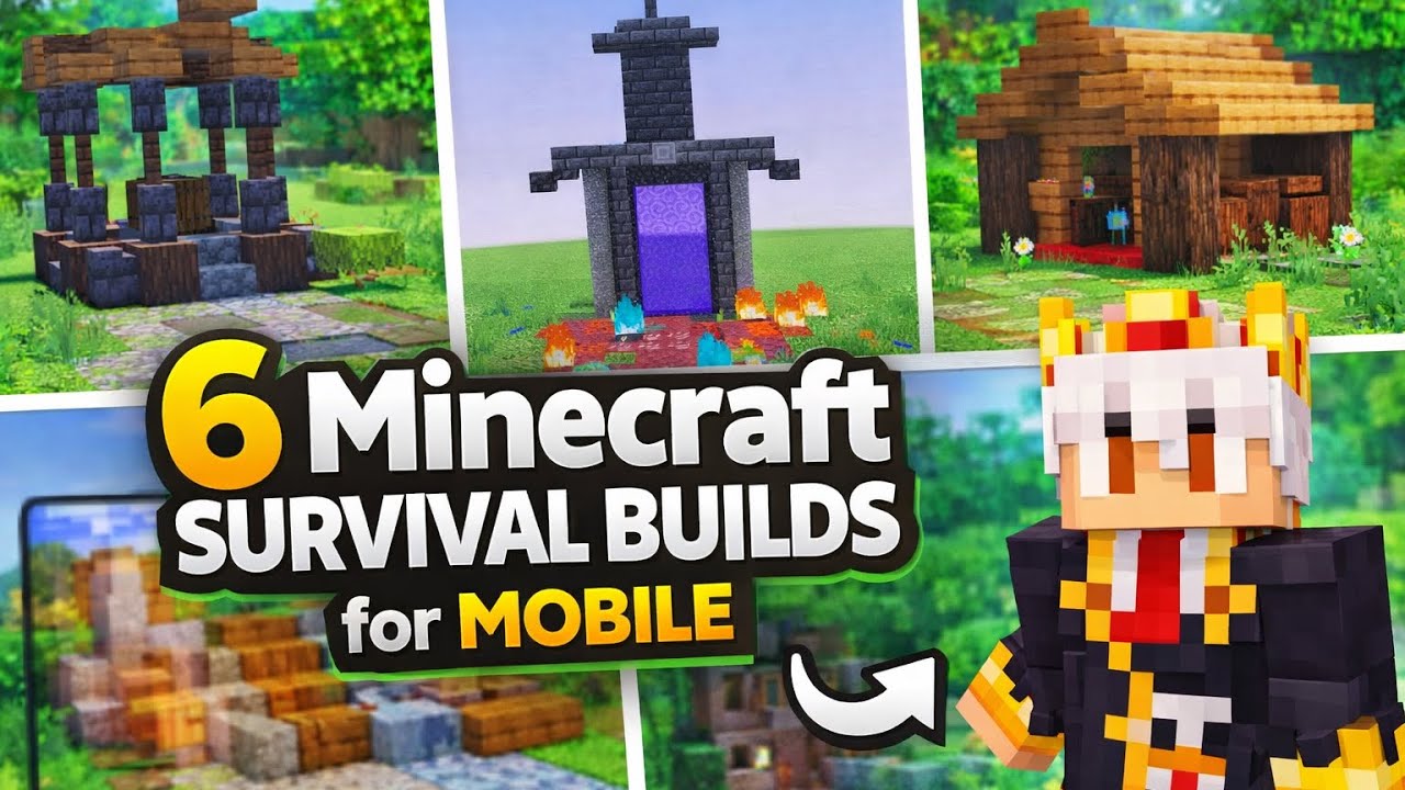6 easy and simple Minecraft build ideas for your Minecraft worlds || MCPE 1.21+ ||