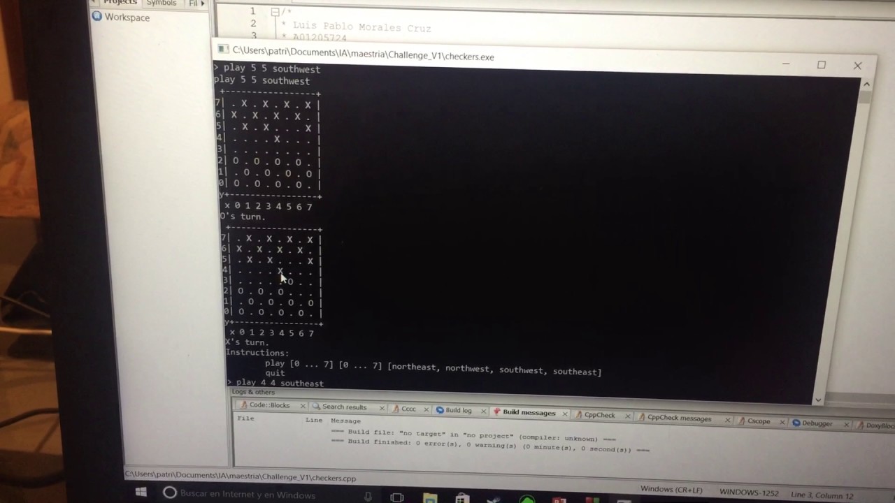 Demo checkers c++ YouTube
